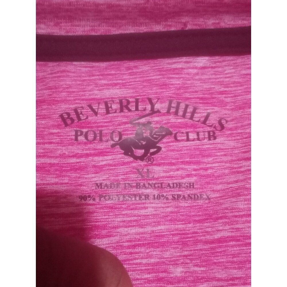 New BEVERLY HILLS Polo Club Women’s Short Sleeve T-Shirt XL Pink V-Neck NWT - Picture 8 of 10